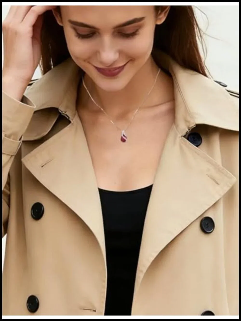 Sterling Silver Teardrop Pendant Necklace with Created Ruby Birthstone
